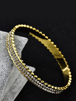Gold Plated Tennis Rhinestone Bangle