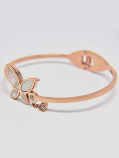 Gold Plated Flower Rhinestone Bangle