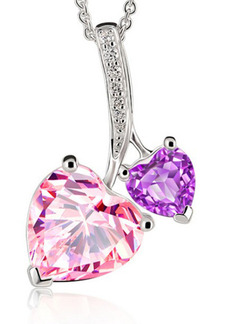 925 Silver Heart Rhinestone Crystal Pendant
