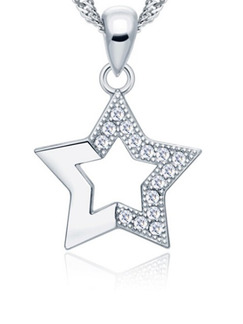 925 Silver Star Rhinestone Pendant