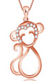 Gold Plated Monkey Rhinestone Pendant