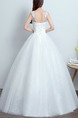 White Illusion Bateau A-Line Dress for Wedding