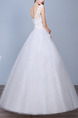 White Illusion A-Line Bateau Lace Appliques Dress for Wedding