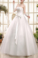 White Strapless Ball Gown Sash Ribbon Beading Dress for Wedding