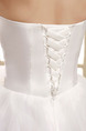 White Sweetheart Ball Gown Sash Ribbon Beading Dress for Wedding