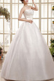 White Sweetheart Ball Gown Beading Dress for Wedding