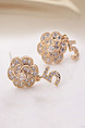 Gold Plated Stud Rhinestone Earring