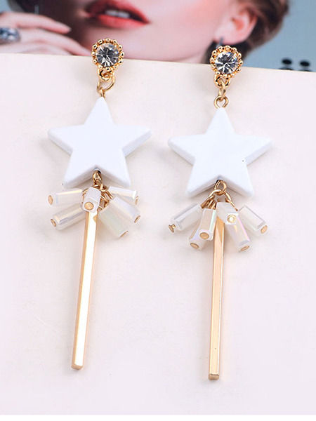 Gold Plated Star Dangle Rhinestone Earring