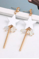 Gold Plated Star Dangle Rhinestone Earring