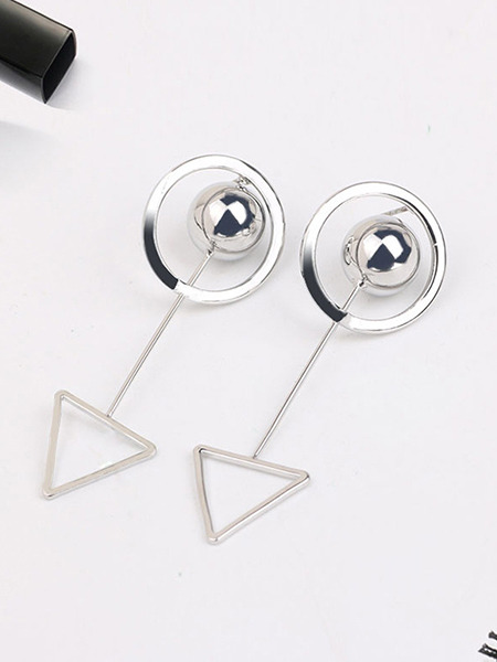 Silver Plated Dangle Bead  Earring