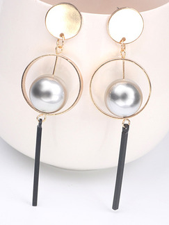 Gold Plated Bead Dangle  Earring