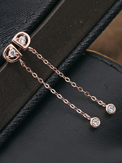 925 Silver Dangle Rhinestone Earring