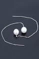 925 Silver Bead Dangle Pearl Earring