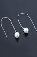 925 Silver Bead Dangle Pearl Earring