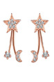 925 Silver and Gold Plated Star Stud Rhinestone Earring