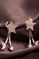 925 Silver and Gold Plated Star Stud Rhinestone Earring