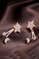 925 Silver and Gold Plated Star Stud Rhinestone Earring