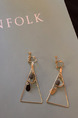 Gold Plated  Bead Dangle Gemstone Earring