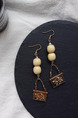 Gold Plated  Bead Dangle Hook Gemstone Earring