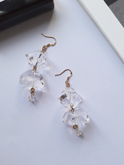 Gold Plated  Dangle Hook Gemstone Earring