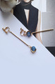 Gold Plated  Dangle Spphire Crystal Earring