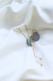 Gold Plated  Dangle Hook Gemstone Earring