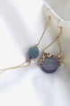 Gold Plated  Dangle Hook Gemstone Earring