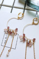 Gold Plated  Hoop Dangle Crystal Earring