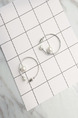 Silver Plated Bead Hoop Pearl Earring