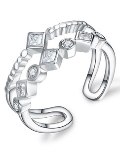 925 Silver Open Rhinestone Ring