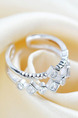 925 Silver Open Rhinestone Ring