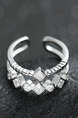 925 Silver Open Rhinestone Ring