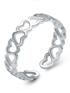925 Silver Heart Open Ring