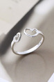 925 Silver Heart Open  Ring