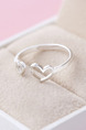 925 Silver Heart Open  Ring