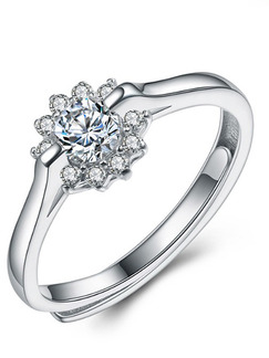 925 Silver  Rhinestone Ring