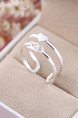 925 Silver Heart Number Open  Ring