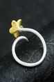 925 Silver Flower Open  Ring