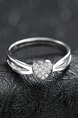 925 Silver Heart Rhinestone Ring