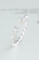 925 Silver Open Rhinestone Ring