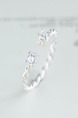 925 Silver Open Rhinestone Ring