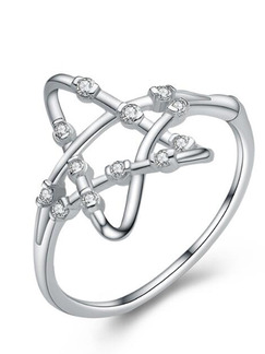 925 Silver Star Rhinestone Ring
