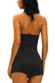 Black One Piece Shorts V Neck Halter Backless Jumpsuit for Evening Party Cocktail