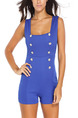 Blue One Piece Shorts Jumpsuit for Casual Party