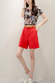 Red and Grey Two Piece Shirt Shorts Plus Size Wide Leg Jumpsuit for Casual Evening Party