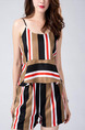 Brown Colorful Two Piece Slip Shorts Wide Leg Jumpsuit for Casual Evening Party