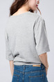 Grey T-Shirt Top for Casual Party