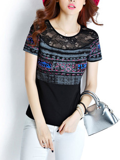 Black T-Shirt Plus Size Top for Casual Party