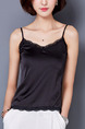 Black Blouse Slip Plus Size Lace Top for Casual Party