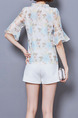 White Colorful Blouse Plus Size Top for Casual Party Evening